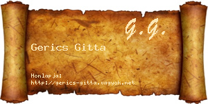 Gerics Gitta névjegykártya
